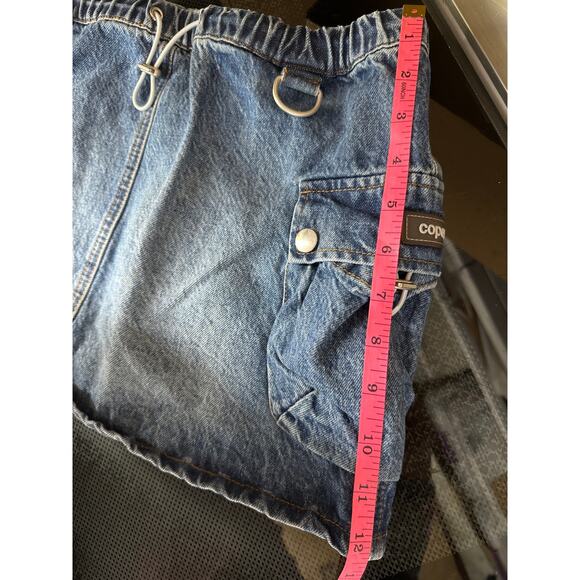 Coperni Cargo Skirt Medium Wash Denim Button Flap Pockets Mini A-Line Blue 4 - Picture 12 of 13